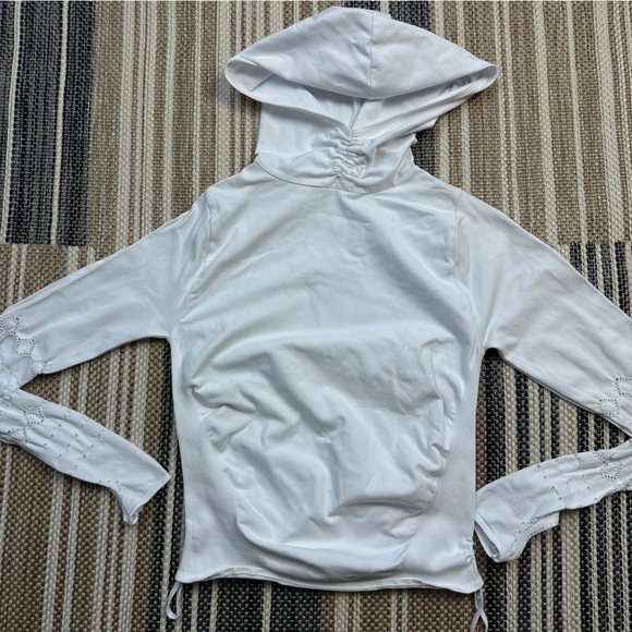 Free People White‎ Good Karma Pullover Long Sleeve Hoodie Size XS/S Women - Picture 4 of 10